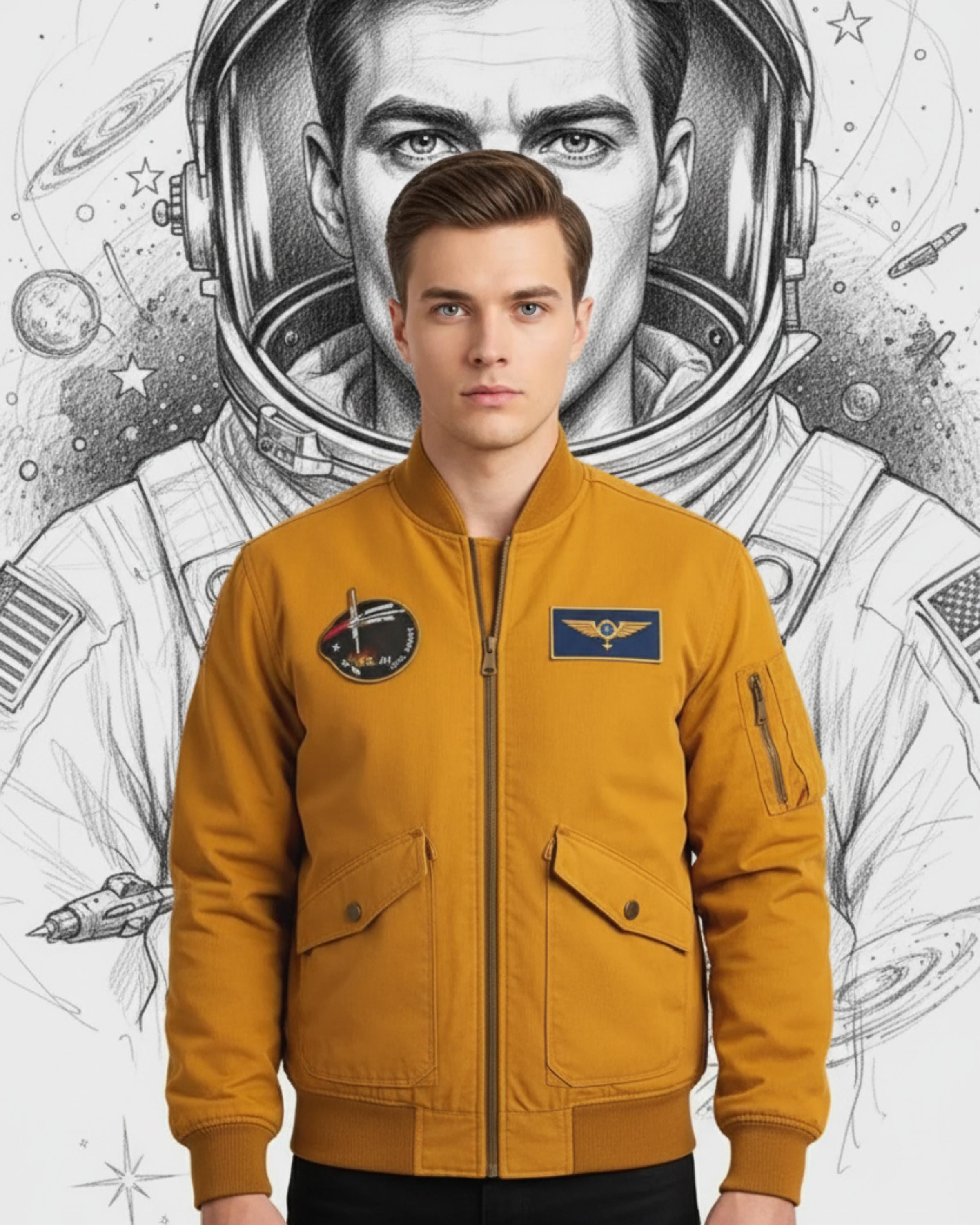 Project Hail Mary Inspired Ryan Gosling Yellow Jacket | Handmade Astronaut Bomber Jacket | Sci-Fi Fan Made Cosplay Coat