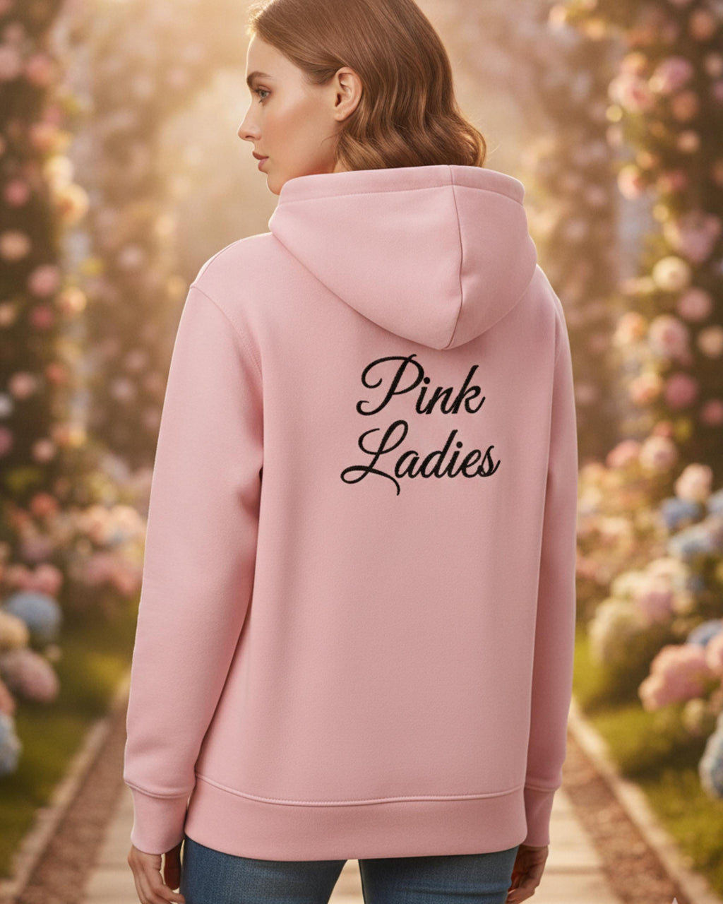 Embroidered Pink Ladies Cotton Jacket | Handmade Retro 50s Jacket | Grease Inspired Women's Costume | Personalized Gift