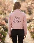 Embroidered Pink Ladies Cotton Jacket | Handmade Retro 50s Jacket | Grease Inspired Women's Costume | Personalized Gift
