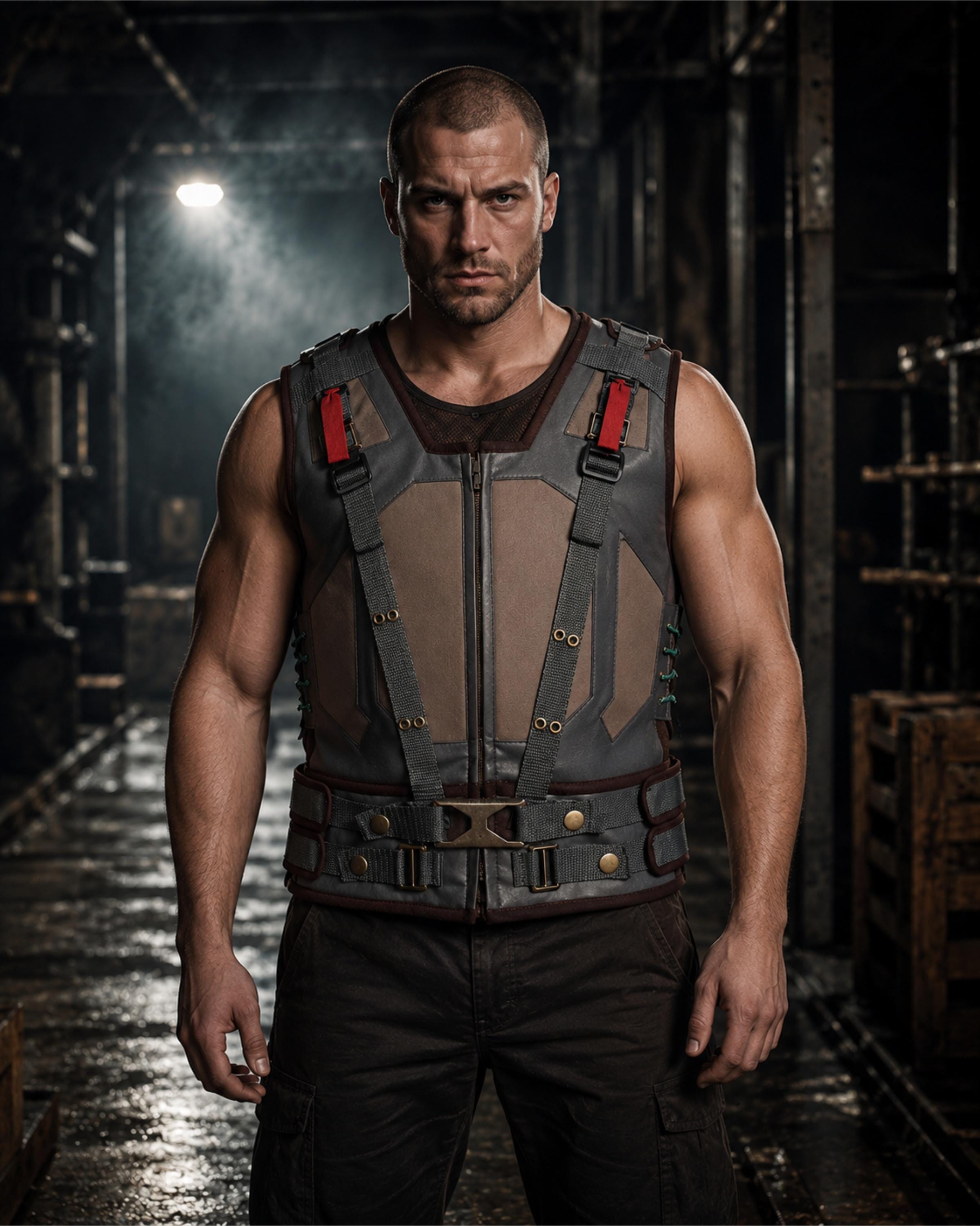 Bane Tactical Vest for Men | Tom Hardy Dark Knight Rises Cosplay Costume | Military Biker Leather Vest | Villain Halloween Costume Gift